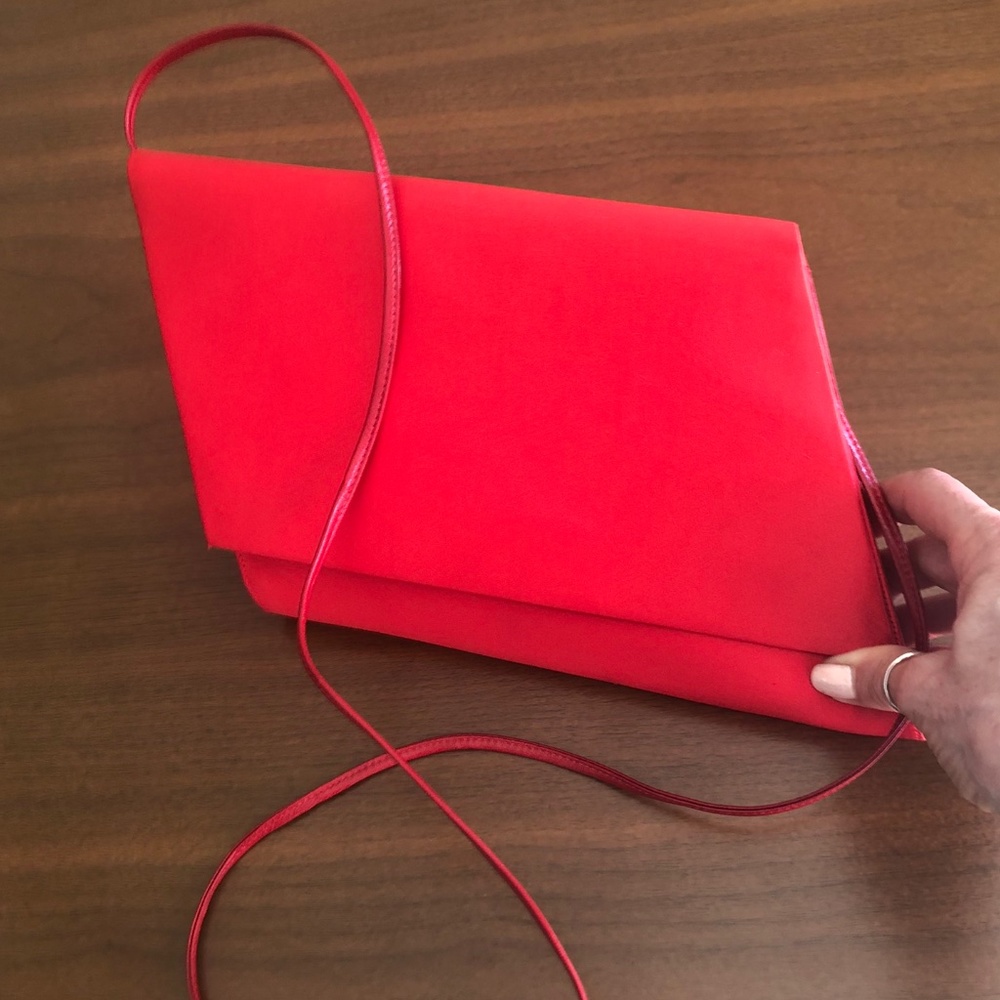 RARE Vintage Charles Jourdan Asymmetrical Red Crossbody/Shoulder Bag